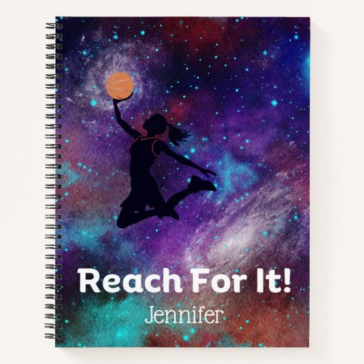 Giirls Basketball Motivational Spiral Notebook Notizblock (Vorderseite)