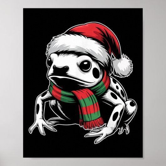 Giison Dart Frosch Xmas Weihnachtsmannmütze Scarf  Poster (Vorne)