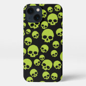 Giison Green Random Skulls Muster iPhone Hülle (Rückseite)