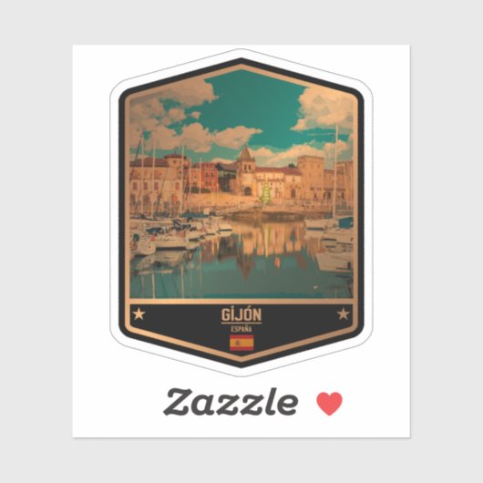 Gijón Aufkleber (Blatt)