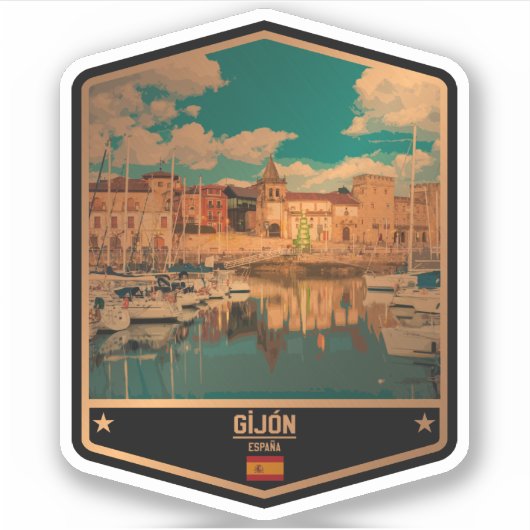 Gijón Aufkleber (Vorderseite)