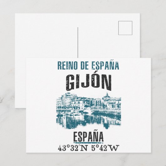 Gijón Postkarte (Vorne/Hinten)