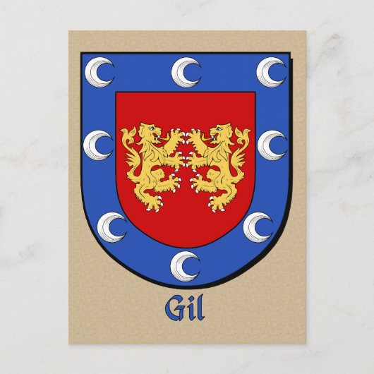 Gil Ancestral Heraldic Shield Postkarte (Vorderseite)