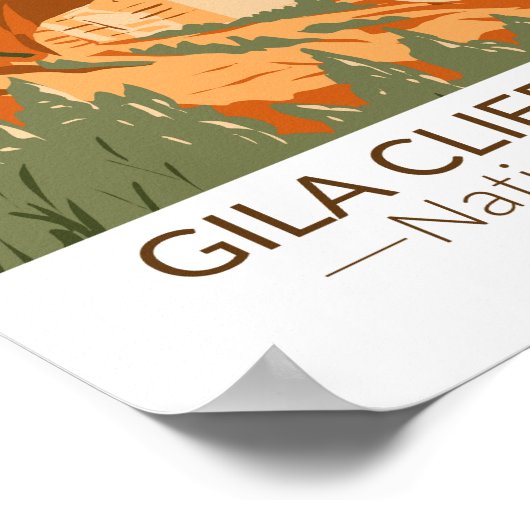 Gila Cliff Dwellings National Monument New Mexico Poster (Ecke)