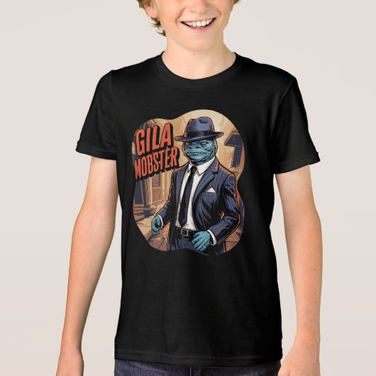 Gila Mobster Illustration Combo Creature Funny Tri-Blend Shirt (Vorderseite)