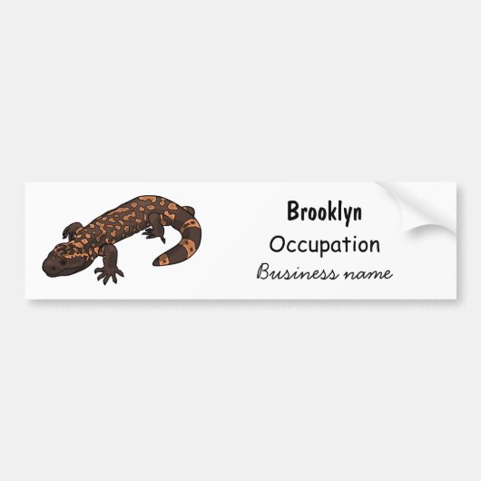 Gila Monster Cartoon Illustration Autoaufkleber (Vorne)