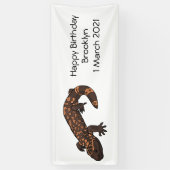 Gila Monster Cartoon Illustration Banner (Vertikal)