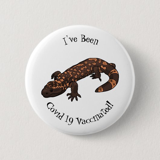 Gila Monster Cartoon Illustration Button (Vorderseite)