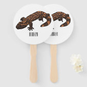 Gila Monster Cartoon Illustration Fächer (Vorne und Hinten)