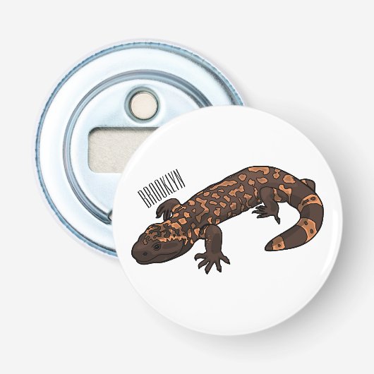 Gila Monster Cartoon Illustration Flaschenöffner (Vorderseite)