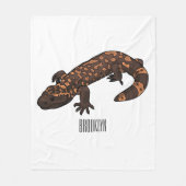 Gila Monster Cartoon Illustration Fleecedecke (Vorderseite)