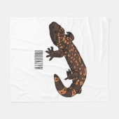 Gila Monster Cartoon Illustration Fleecedecke (Vorderseite (Horizontal))