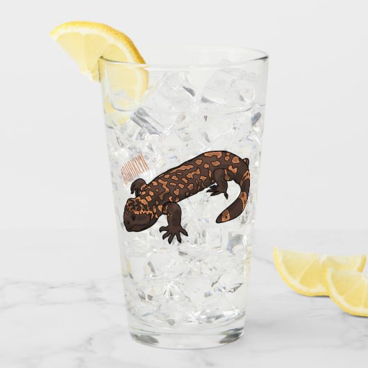 Gila Monster Cartoon Illustration Glas (Vorderseite Ice)