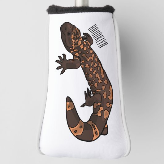 Gila Monster Cartoon Illustration Golf Headcover (Rotieren 90)