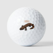Gila Monster Cartoon Illustration Golfball (Vorderseite)