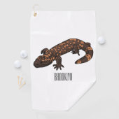 Gila Monster Cartoon Illustration Golfhandtuch (Insitu)