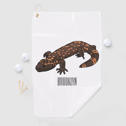 Gila Monster Cartoon Illustration Golfhandtuch (Insitu)