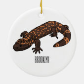 Gila Monster Cartoon Illustration Keramik Ornament (Hinten)