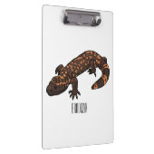 Gila Monster Cartoon Illustration Klemmbrett (Rechts)