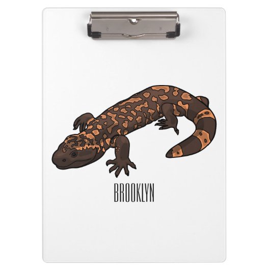 Gila Monster Cartoon Illustration Klemmbrett (Vorderseite)