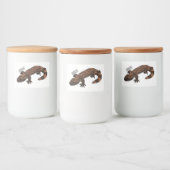 Gila Monster Cartoon Illustration Lebensmitteletikett (Flaschen)