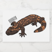 Gila Monster Cartoon Illustration Lebensmitteletikett (Einzelnes Label)
