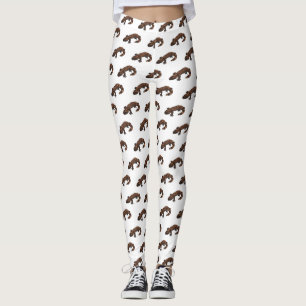 Gila Monster Cartoon Illustration Leggings
