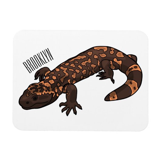 Gila Monster Cartoon Illustration Magnet (Horizontal)