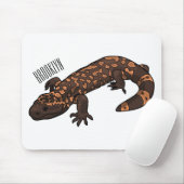 Gila Monster Cartoon Illustration Mousepad (Mit Mouse)