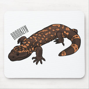 Gila Monster Cartoon Illustration Mousepad