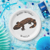 Gila Monster Cartoon Illustration Pappteller (Party)