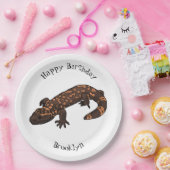 Gila Monster Cartoon Illustration Pappteller (Party)