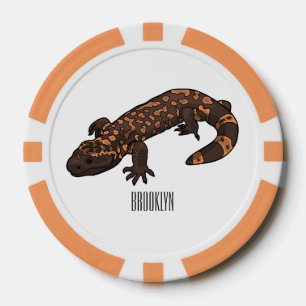 Gila Monster Cartoon Illustration Pokerchips