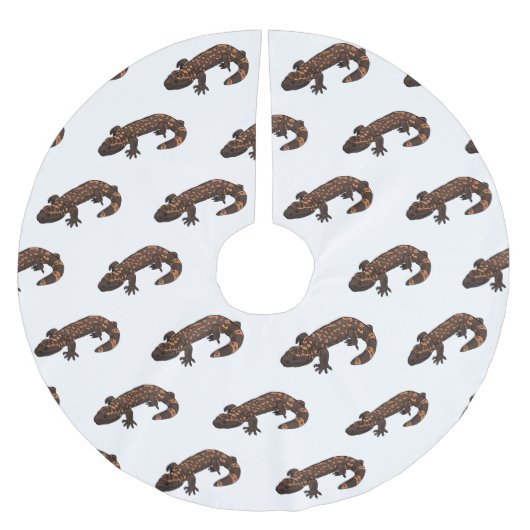 Gila Monster Cartoon Illustration Polyester Weihnachtsbaumdecke (Vorderseite)