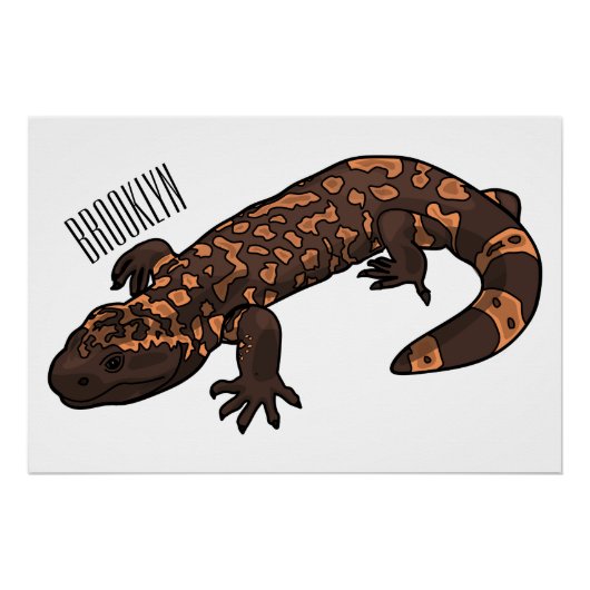Gila Monster Cartoon Illustration Poster (Vorderseite)