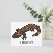 Gila Monster Cartoon Illustration Postkarte (Stehend Vorderseite)