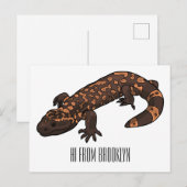 Gila Monster Cartoon Illustration Postkarte (Vorne/Hinten)