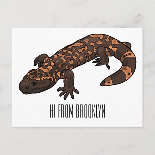 Gila Monster Cartoon Illustration Postkarte (Vorderseite)