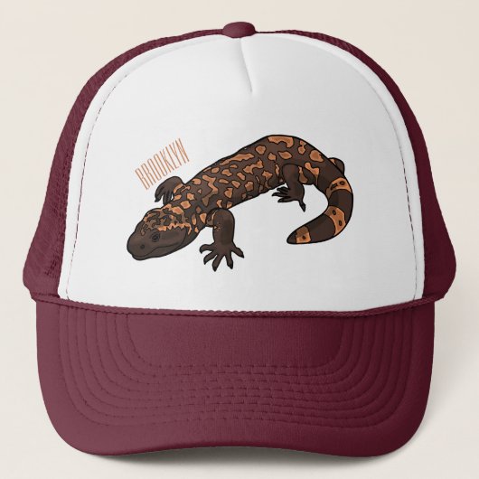 Gila Monster Cartoon Illustration Truckerkappe (Vorderseite)