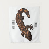 Gila Monster Cartoon Illustration Wandteppich (Vorderseite)