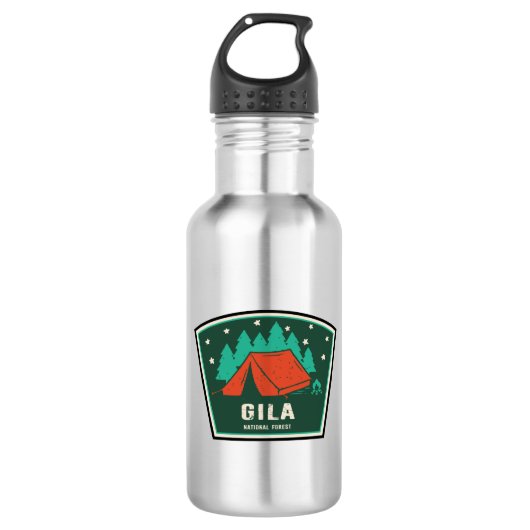 Gila National Forest Camping Edelstahlflasche (Vorderseite)