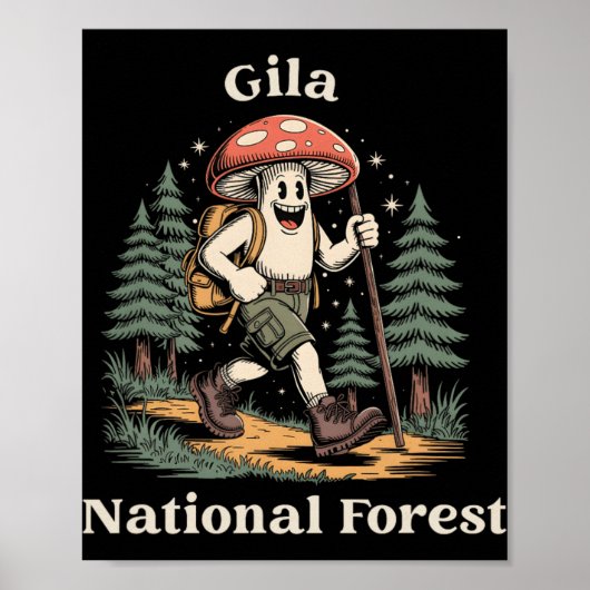 Gila National Forest New Mexico Hiking Mushroom Va Poster (Vorne)