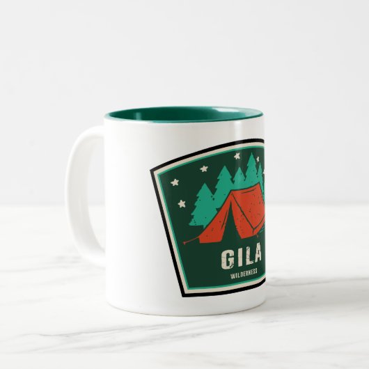 Gila Wilderness New Mexico Camping Zweifarbige Tasse (Vorderseite Links)