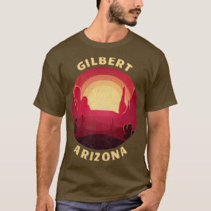 Gilbert Arizona Desert Illustration Vintag Souven T-Shirt