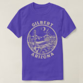 Gilbert Arizona Linocut Distressed Desert Illustra T-Shirt (Design vorne)