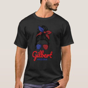Gilbert Arizona Retro Messy Bun T-Shirt