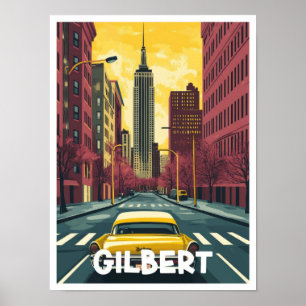 Gilbert Arizona USA Vintage Reiseillustration Poster