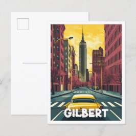 Gilbert Arizona USA Vintage Travel Illustration Postkarte