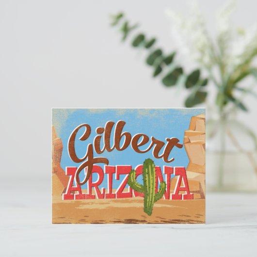 Gilbert Arizona Vintage Reise Postkarte (Stehend Vorderseite)