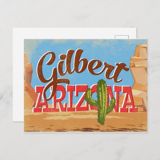 Gilbert Arizona Vintage Reise Postkarte (Vorne/Hinten)